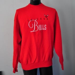 Vintage Chicago Bulls Sweatshirt Embroidered Red